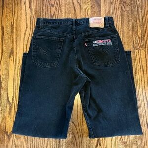 VTG Levis 550 Jeans Black Relaxed Tapered 2000s W36 L32 Bobby Gerhartt Racing